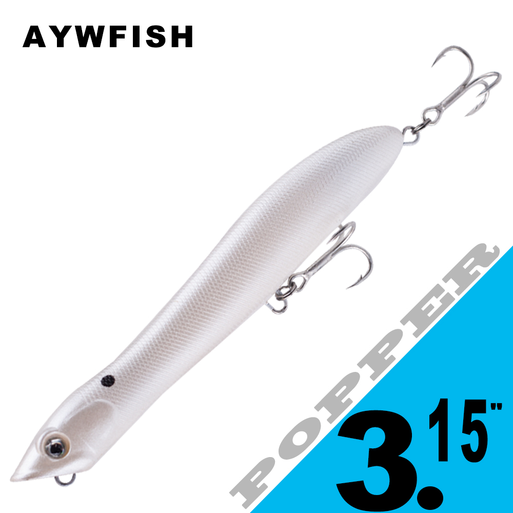 Fishing Lure Topwater - AYWFISH 8CM 6.2G Baby Popper Fishing
