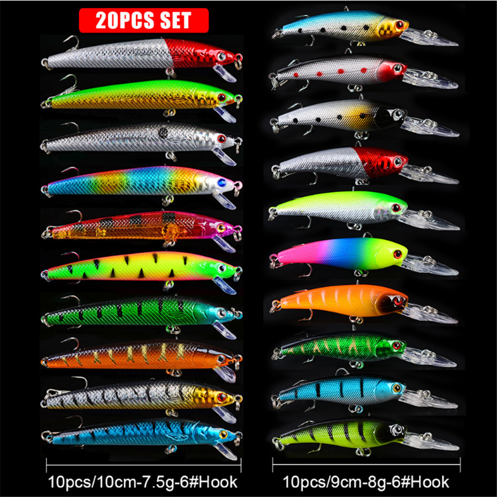 20 Cái/lốc Minnow Mồi Câu Cá B - đánh giá và giá Fishing Lure Topwater